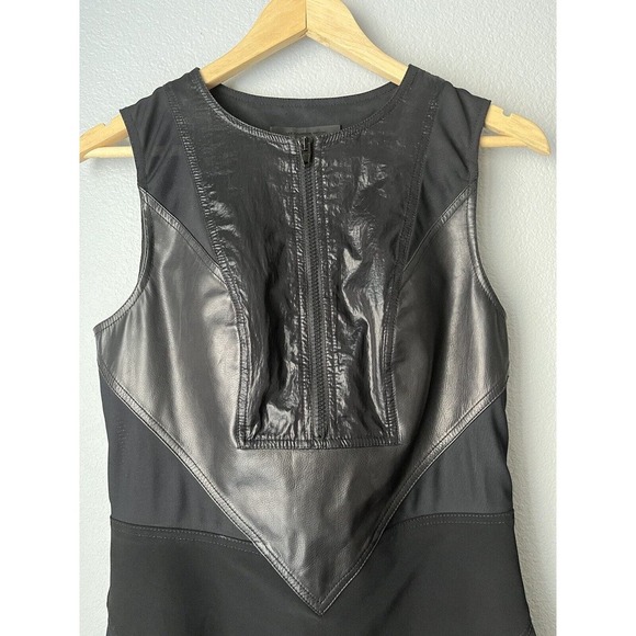 Alexander Wang Size 6 Stretch Black Bodycon Sheer Mini Dress Sidezip - Picture 3 of 9